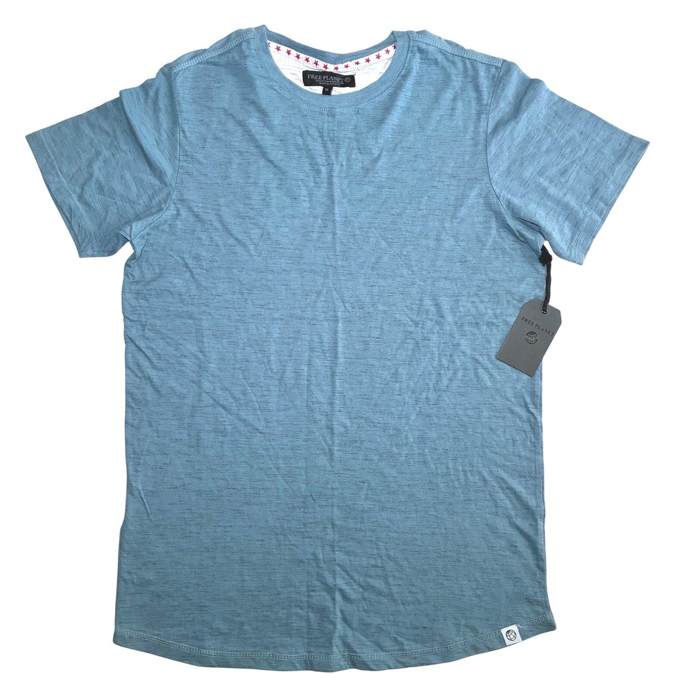 NWT Free Planet Cotton Blue T-Shirt Mens Medium Sustainable 4th of July Summer